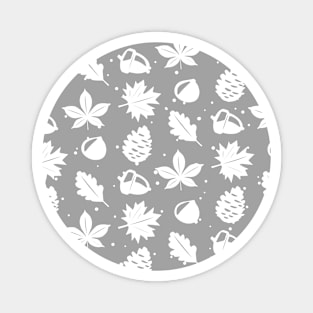 Graphic Nature Pattern on Grey Background Magnet